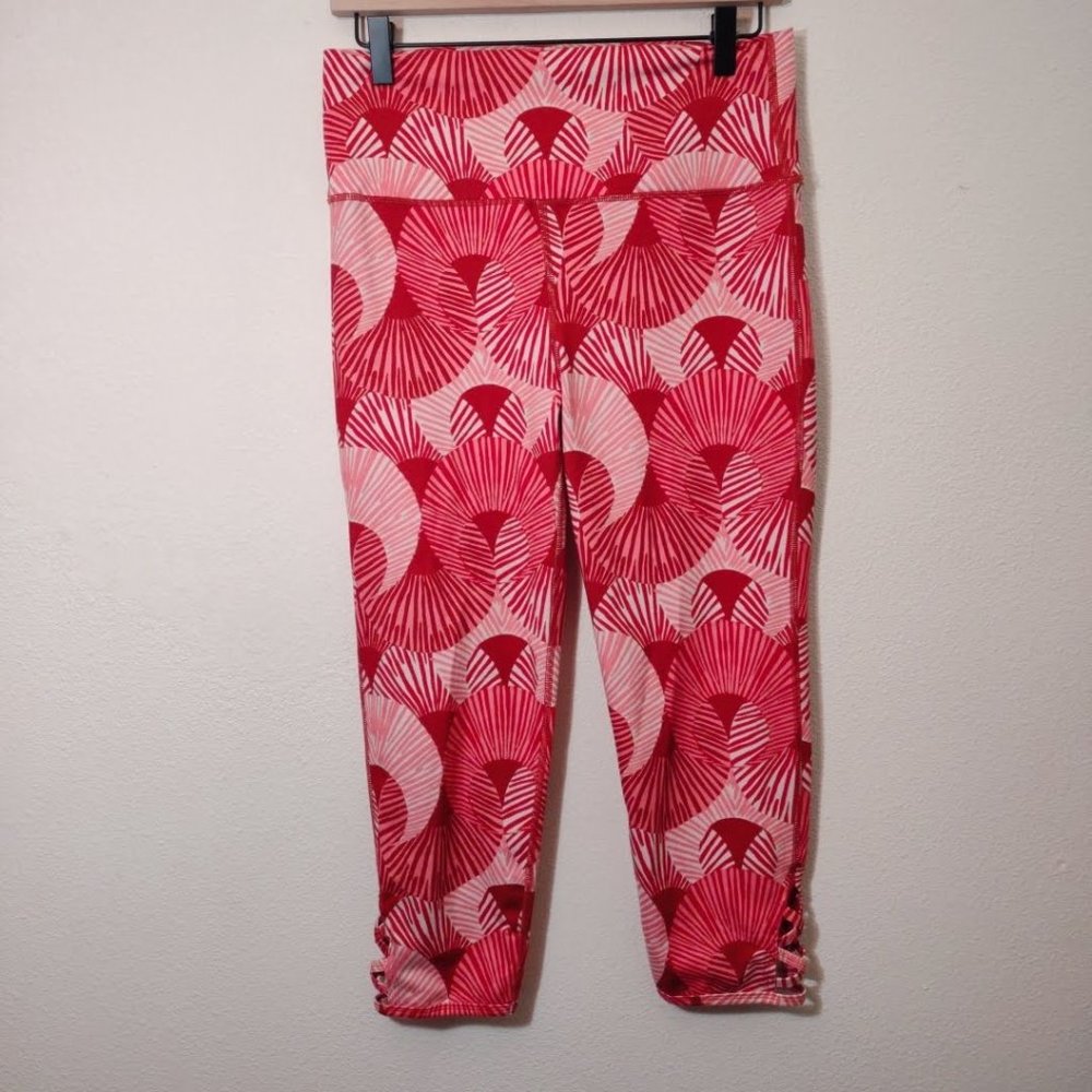 Aerie Red Hi Rise Crop Athletic Workout Leggings Size Large